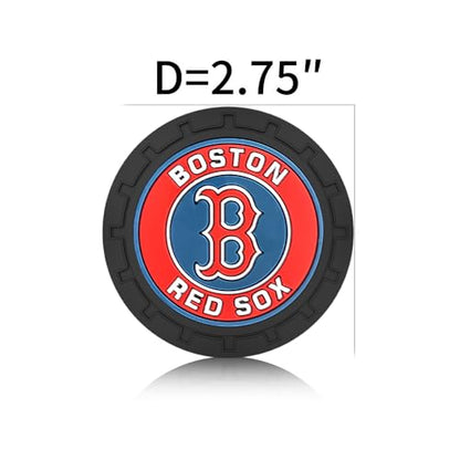 Baseball Fans Car Cup Holder Coasters for Boston Red Sox Fans, 2 Pack Red Sox Silicone Non-Slip Cup Mats, 2.75" Car Cup Holder Inserts for Auto Interior - color: Dre166dso