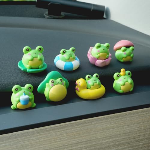 Rislobx Frog Car Dashboard Decorations, Rear View Mirror Ornament Car Interior Accessories for Women (Summer Frog) - color: Summer Frog