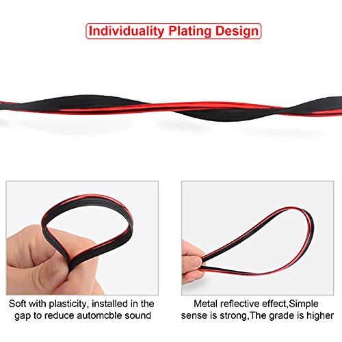 16.4ft Car Interior Moulding Trim Car Decorative Filler Insert Strips with Installation Tool, Flexible Electroplating Decoration Styling Door Dashboard Strip