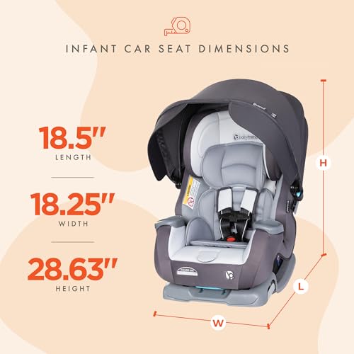 Baby Trend Cover Me 4-in-1 Car Seat Convertible Infant Toddler Rotating Safety Seat with Adjustable/Removable Canopy and 2 Cup Holders, Stormy Gray - color: Stormy Gray