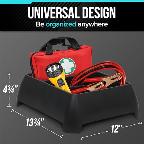 Moblorg Heavy Duty Storage Organizer for Vehicle Trunk, Garage, Under Sink Organizer, Recycled Plastic, Made in USA (Black)