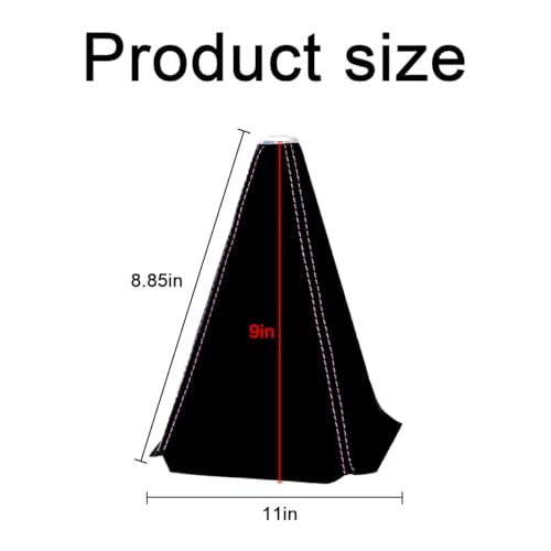 BESULEN Car Shift Boot Cover, Suede Leather Shift Knob Boot Dust Cover, Manual/Auto Shifter Boot Sleeve Replacement, Handbrake Gaiter Boot Dust Cover Car Interior Accessories - color: Black/Purple