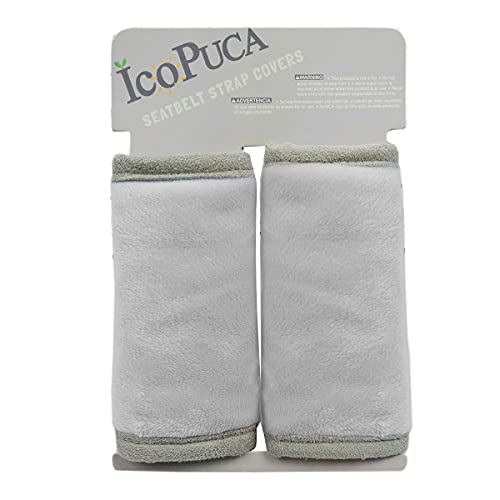 Car Seat Strap Covers for Baby Kids, Seat Belt Covers Strap Pads Cushion for boy Girl, Protect Neck and Shoulder rubbing, Anti-Slip Design, Universal for Stroller/Carrier/Pushchair Grey - color: Solid Grey