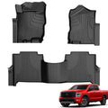 Custom Fit Floor Mats fit for 2017-2024 Nissan Titan / 2016-2024 Nissan Titan XD Crew Cab (with Rear Under Seat Organizer) All Weather Floor Liners 5D Carpet Liners Titan Accessories Black - style: 12)17-24 Titan Floor Mats