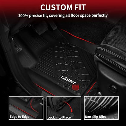 LASFIT Floor Mats for Jeep Grand Cherokee 2016-2021 5-Seat, for Dodge Durango 2016-2026 5-Seat (Not for 6-Seat), All Weather TPE Custom Fit Trunk Liners Car Floor Mats Black - style: Grand Cherokee 2016-2021 Floor Mats