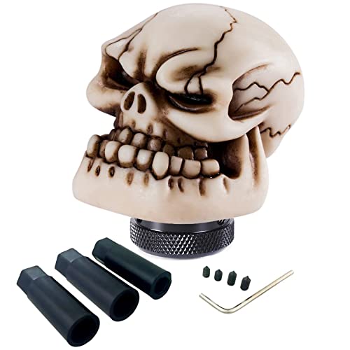 Skeleton Shifter Knobs Skull Gear Lever Handle Car Shift Head Fit Most Manual Automatic Transmission, Beige - color: Beige