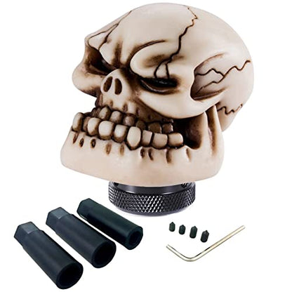Skeleton Shifter Knobs Skull Gear Lever Handle Car Shift Head Fit Most Manual Automatic Transmission, Beige - color: Beige
