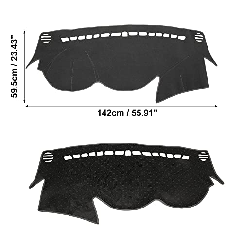 X AUTOHAUX Car Dashboard Cover Polyester Non-Slip Mat Protector Carpet Sun Proof for Hyundai Sonata 2011 2012 2013 2014 - color: Gray