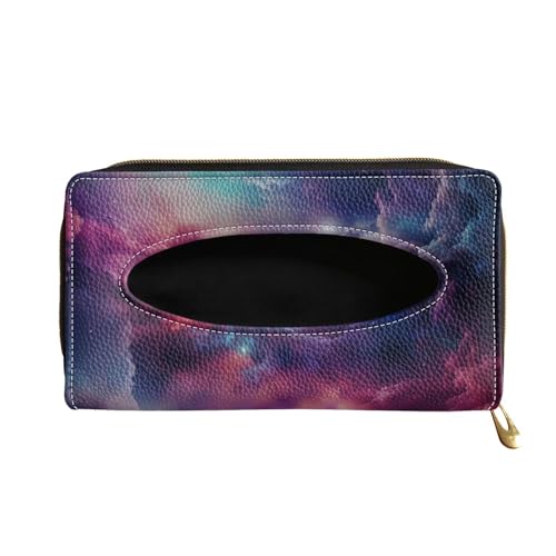 Biyejit Galaxy Clouds Sun Visor Tissue Holder, PU Leather Backseat Napkin Case for Car and Vehicle - color: Galaxy Clouds, size: 1 Pack