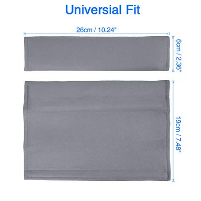 X AUTOHAUX 4pcs Universal Gray Car Safety Seat Belt Pads Cover with Soft Polyester Fiber Auto Seatbelt Shoulder Pad for More Comfortable Driving - color: Gray