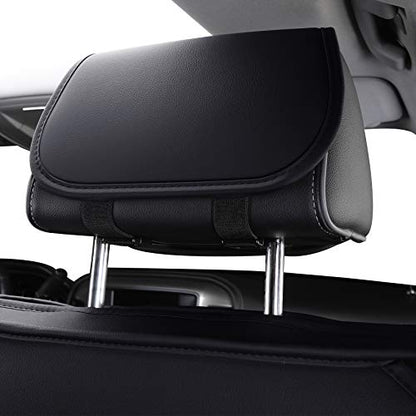 LUCKYMAN CLUB 2 Front Silverado Seat Covers Fit for 2007-2023 2024 2025 Chevy Silverado Sierra 1500 2500 3500 with Water Proof Faux Leather (Black 2 PCS) - color: Black, size: Front set (2 pcs)