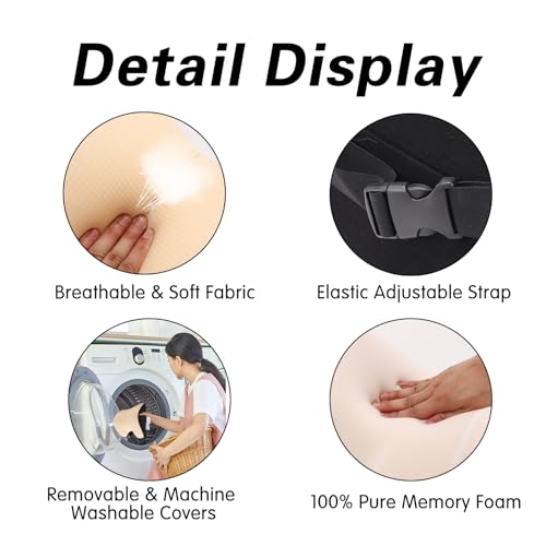 Make Restful Car Headrest Pillow, Car Pillow for Driving with Adjustable Strap, Breathable Removable Cover & Ergonomic Design - Softness Travel Car Neck Support Pillow(Beige, 1PC)