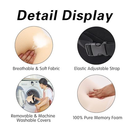 Make Restful Car Headrest Pillow, Car Pillow for Driving with Adjustable Strap, Breathable Removable Cover & Ergonomic Design - Softness Travel Car Neck Support Pillow(Beige, 1PC)