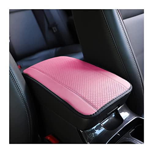 Ziciner Leather Car Center Console Armrest Pad, PU Waterproof Auto Seat Box Cover Protector, Hand Rest Cushion Protection Pad, Vehicles Interior Accessories Universal for Car,SUV (Pink) - color: Pink