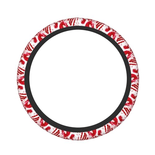 Bloody Handprints Blood Stains Splashes Halloween Car Steering Wheel Cover,Non-Slip Elastic Neoprene-Sweat Car Accessories,Universal 15 Inch Fit Auto, Vans Trucks,Suvs, Truck - color: Bloody Handprints