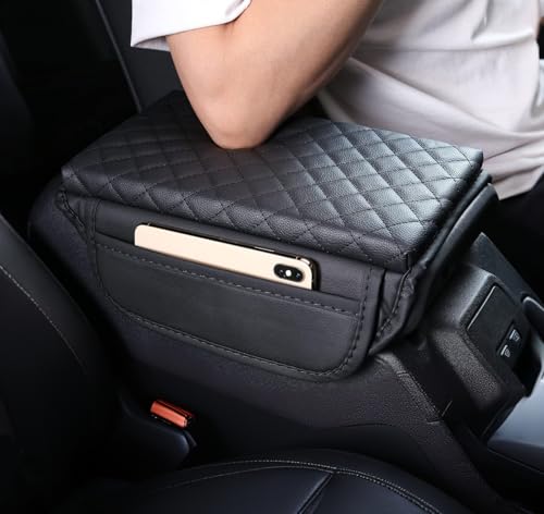 Car Middle Center Console Cover Compatible with Ford Bronco Accessories2021 2022 2023 2024 2025 Car Armrest Pad with 2 Storage, Leather Arm Rest Lid Protector Cushion Interior Accessories - size: For Ford Bronco 2021-2025 Standard