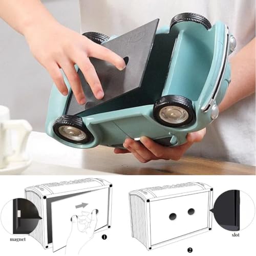 Creative Car Tissue Box Cover Cute Car Shaped Paper Container Napkin Holder Storage Case for Home Office Car Kitchen Bathroom Accessories(Blue)