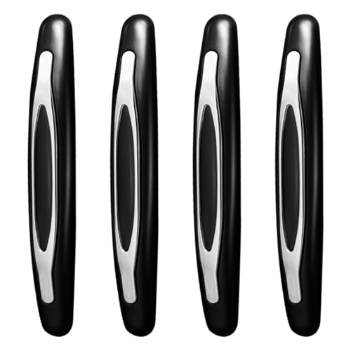 4PCS Car Door Edge Guards, Car Metal Bumper for Doors, Anti-Collision Auto Scratch Protector, Auto Exterior Accessories Self Adhesive Bumper Edge Trim Guard Protector for Most Vehicles (Black) - color: Black