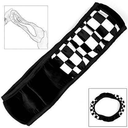 Fluffy Car Steering Wheel Covers Universal Checkered Plaid Wheel Protector Soft Plush Winter Keep Warm Steering Wheel Cover Fit for Truck, SUV, Cars