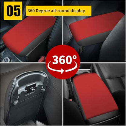AOMSAZTO Armrest Covers for 2012-2015 Honda Civic Black with Red Leather - color: red