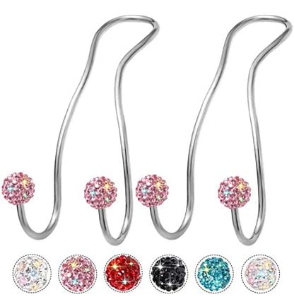 Bling Purse Hook for Car Headrest, Upgraded Cute Car Seat Hooks for Bag Handbag, Durable Stainless Auto Purse Hanger Holder 2 Pack, Pink - color: Pink