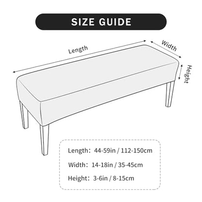 FORCHEER Dining Bench Cover Velvet Black Bench Slipcover 60inch Stretch Bench Seat Protector for Bedroom, Kitchen Washable(Velvet-Black) - color: Velvet-black