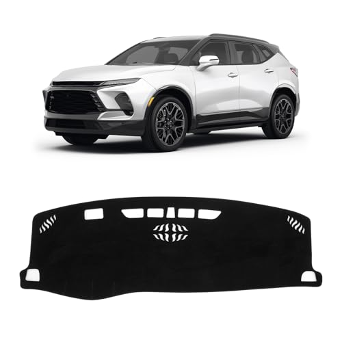 KUST Black Dash Cover for Chevy Chevrolet Blazer 2019-2024 2025 2026 (Not fits for Blazer EV) Polyester Non-Slip Dashboard Cover Interior Accessories for Blazer Custom Fit Dash Mat Sunshade Glare - size: 55.91"×18.5"(Chevy Blazer 19-26)