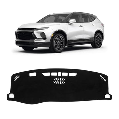 KUST Black Dash Cover for Chevy Chevrolet Blazer 2019-2024 2025 2026 (Not fits for Blazer EV) Polyester Non-Slip Dashboard Cover Interior Accessories for Blazer Custom Fit Dash Mat Sunshade Glare - size: 55.91"×18.5"(Chevy Blazer 19-26)