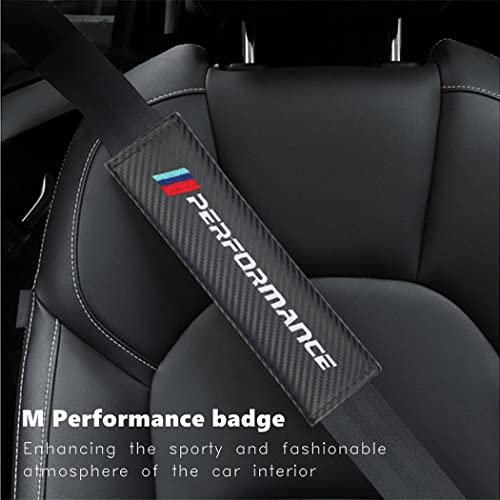 Car M 3 Color Performance Letters seat Belt Cover Carbon Fiber Texture Car seat Belt Shoulder Pad Cover Soft and Comfortable Suitable for Any Car Model