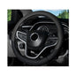 Leather Steering Wheel Cover, 15 Inch Soft Breathable Car Wheel Cover with Anti-Slip Lining, Universal Comfortable Steering Wheel Protector for Most Cars Trucks SUVs (Black) - color: Black