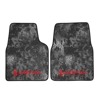 Coverking Universal Car Floor Mats Set of 2 (Front Driver and Passenger) Kryptek Typhon Camo - All-Weather Protection for Mud, Dirt, Rain, Spills, Non-Slip Backing, Fits Cars Trucks SUVs Jeeps - style: Kryptek Typhon