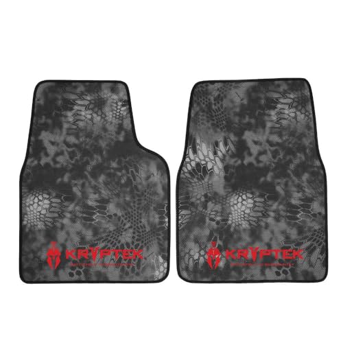 Coverking Universal Car Floor Mats Set of 2 (Front Driver and Passenger) Kryptek Typhon Camo - All-Weather Protection for Mud, Dirt, Rain, Spills, Non-Slip Backing, Fits Cars Trucks SUVs Jeeps - style: Kryptek Typhon