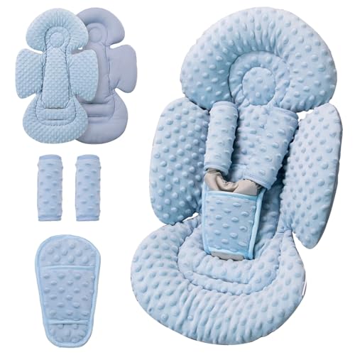 Generic Infant Insert Compatible with Mamaroo Swing & Graco Swing and Infant Car Seat, Newborn Insert Baby Head Body Support, Reversible Design, Breathable Soft Fabric, 1Pcs - Dots, Dark Blue - color: Dots, Dark Blue