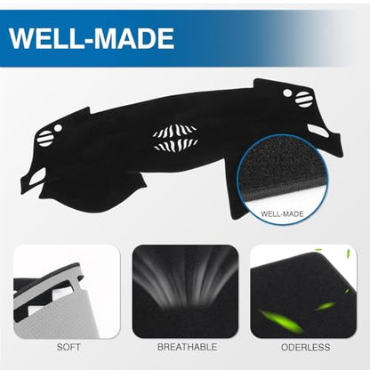 KUST Black Dash Cover for Nissan Altima L33 2013-2018 Non-Slip Dashboard Cover Polyester Center Console Dash Cover Interior Accessories for Altima Custom Fit Dash Mat Sunshade No Glare - size: For Altima 13-18