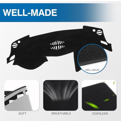 KUST Black Dash Cover for Nissan Altima L33 2013-2018 Non-Slip Dashboard Cover Polyester Center Console Dash Cover Interior Accessories for Altima Custom Fit Dash Mat Sunshade No Glare - size: For Altima 13-18