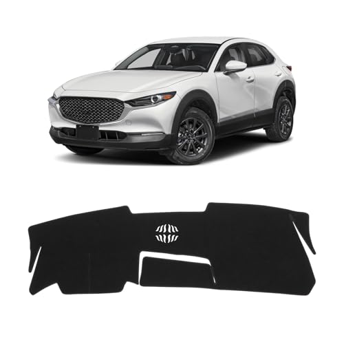 KUST Black Dash Cover for Mazda CX-30 CX30 2020-2024 2025 2026(Without HUD) Polyester Dashboard Cover Non-Slip Interior Accessories for CX30 Dash Mat Sunshade Windshield Glare