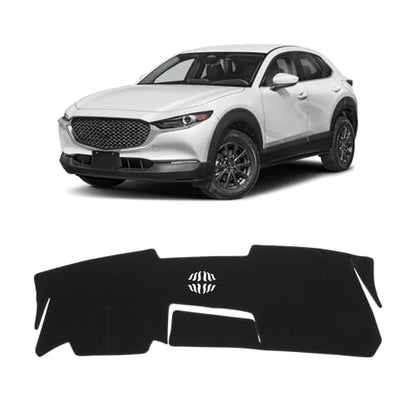 KUST Black Dash Cover for Mazda CX-30 CX30 2020-2024 2025 2026(Without HUD) Polyester Dashboard Cover Non-Slip Interior Accessories for CX30 Dash Mat Sunshade Windshield Glare