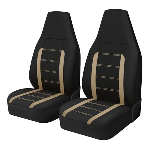 AUTOYOUTH Auto Car Front Seat Covers Bucket Seat Cover Automotive Universal Fit for Sedan Truck Trend Car Accessories - Beige - color: Beige
