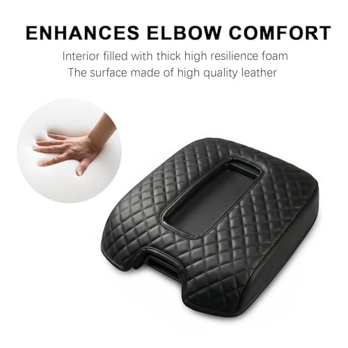 Center Console Armrest Cover Compatible with Chevy Silverado & GMC Sierra 1500 2500 3500 2014-2018, Yukon & Tahoe & Suburban 2015-2020, For Console Bucket Seat Only, Arm Rest Cushion, Anti-Scratch