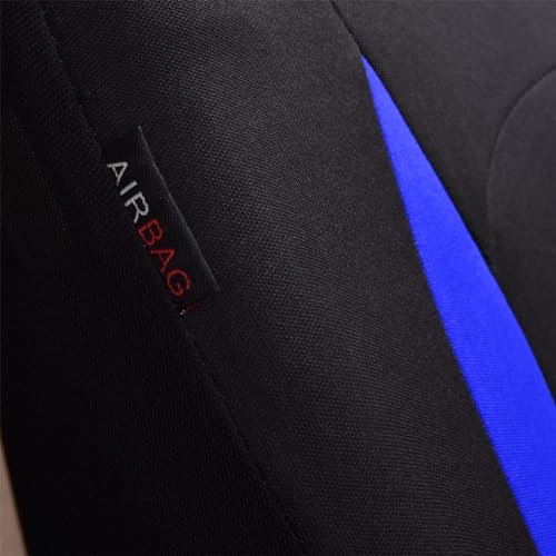 Flying Banner Car Seat Covers Full Set Front Seats and Rear Bench Polyester car seat Protectors Black Gray Purple airbag Compatible Rear Bench Split (Black Blue) - color: Black Blue