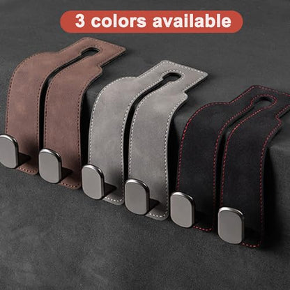 Amelity Universal Car Headrest Hooks, Women’s Car Interior Accessories for Purses Handbags Grocery & Backpacks, Brown 2 Pack - color: Brown