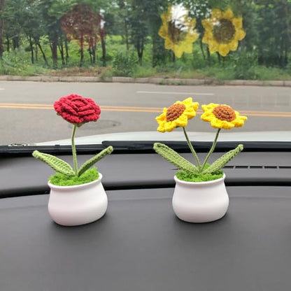Joekaran Crochet Flowers Cute Rose Gifts for Girlfriend, Boyfriend Valentines Birthday Gifts for him her, Wedding, Anniversary, Christmas Romantic Couples I Love You Gift from Husband(Burgundy Rose) - color: Burgundy Rose