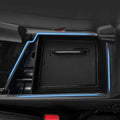 Autorder Center Console Organizer for 2021-2026 Hyundai Elantra Accessories Armrest Storage Box Secondary Insert Tray with Black & Blue Non-Slip Silicone Mats (NOT Fit Manual Hand Break Models) - size: 2021-2026 Hyundai Elantra