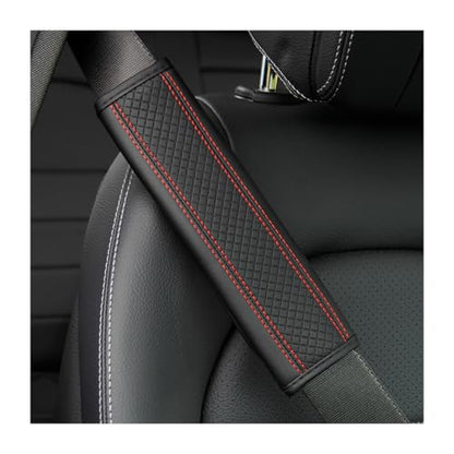 Car Seat Belt Pads, 2 Pack Fiber Leather Seatbelt Shoulder Strap Covers, More Comfort Driving & Protect Your Neck, Universal Safety Strap Cover for Auto SUV Truck Airplane Backpack (Black/Red) - color: Style2-Black/Red