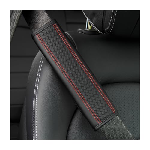 Car Seat Belt Pads, 2 Pack Fiber Leather Seatbelt Shoulder Strap Covers, More Comfort Driving & Protect Your Neck, Universal Safety Strap Cover for Auto SUV Truck Airplane Backpack (Black/Red) - color: Style2-Black/Red