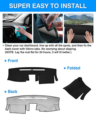 Autorder Dashboard Cover Mat Fit for 2007-2021 Nissan Frontier/2009-2012 Suzuki Equator Accessories Dash Cover Flannel Dash Mat Sunshade Glare UV Rays Protector - size: 2007-2021 Nissan Frontier (Black)