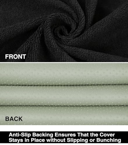 VSHIELD Waterproof Towel Car Seat Cover, Sweatproof Non-Slip Seat Protector, Universal Fit for Front Bucket or Rear Bench Seat of Cars, SUVs, Vans, Trucks, Compatible with Airbags and Armrests - color: Black