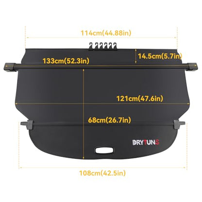 Cargo Cover Retractable Trunk Cover for Honda CRV 2017-2022 | Security Shield Privacy Shade - style: 17-22 Carbon Fiber Leather