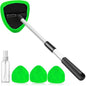 desin Windshield Cleaning Tool, Car Window Cleaner Windshield Cleaner with 4 Reusable and Washable Microfiber Pads and Extendable Handle Auto Inside Glass Wiper - color: Dark green
