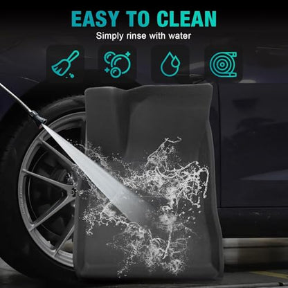 Big RED Floor Mats for Tesla Model Y 5 Seat: 2025 2026 Custom Fit, All Weather Cargo Liner Trunk Accessories, Set of 3 Mats